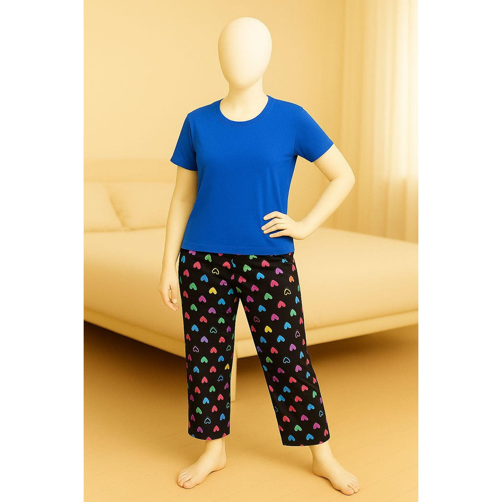 Heart Pajama set with Blue top