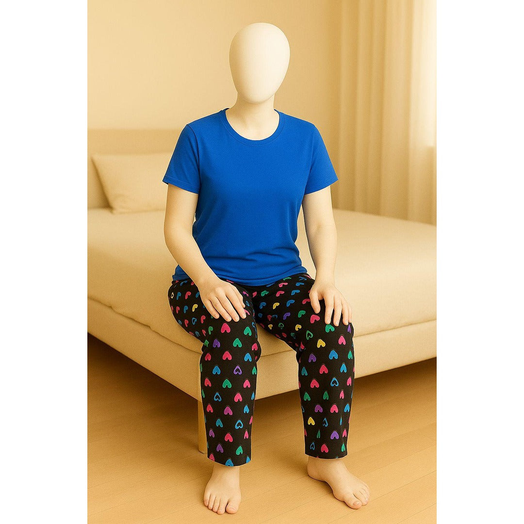 Heart Pajama set with Blue top